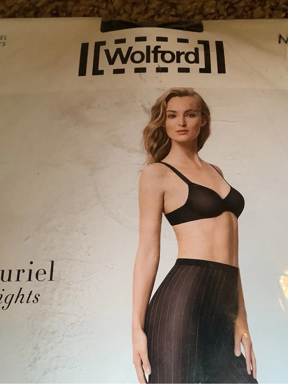 Wolford Muriel tights, vertical lines design, color black/white, size: M